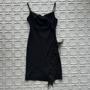 Derek Lam 10 Crosby Black Dress with Feather Detail Size 4